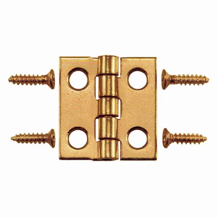 Midwest Fastener 3/4" x 11/16" Bright Brass Plated Steel Butt Hinges 5PK 37182